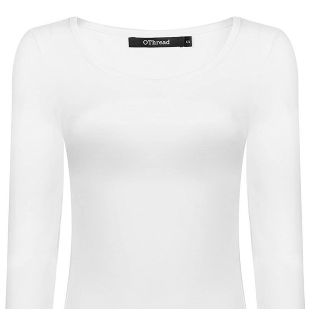 OThread & Co. Women's Small Long Sleeve T-Shirt Scoop Neck Basic Layer Stretchy